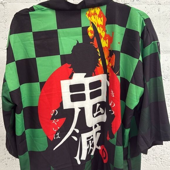 Green and Black Checkered Kimono - Cover Up - BRAND NEW - Picture 2 of 4